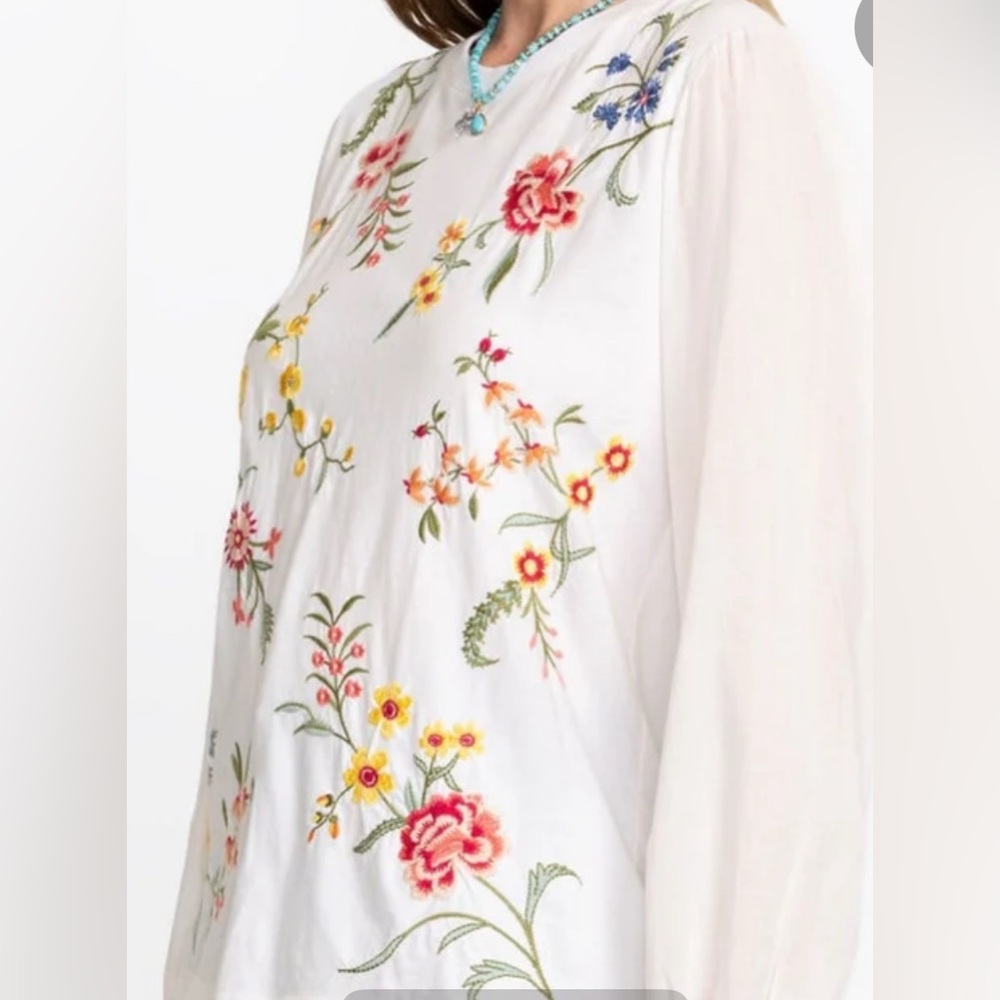 Johnny Was Sophia Mixed Media Long Sleeved Tee. New with tags. - Picture 6 of 6